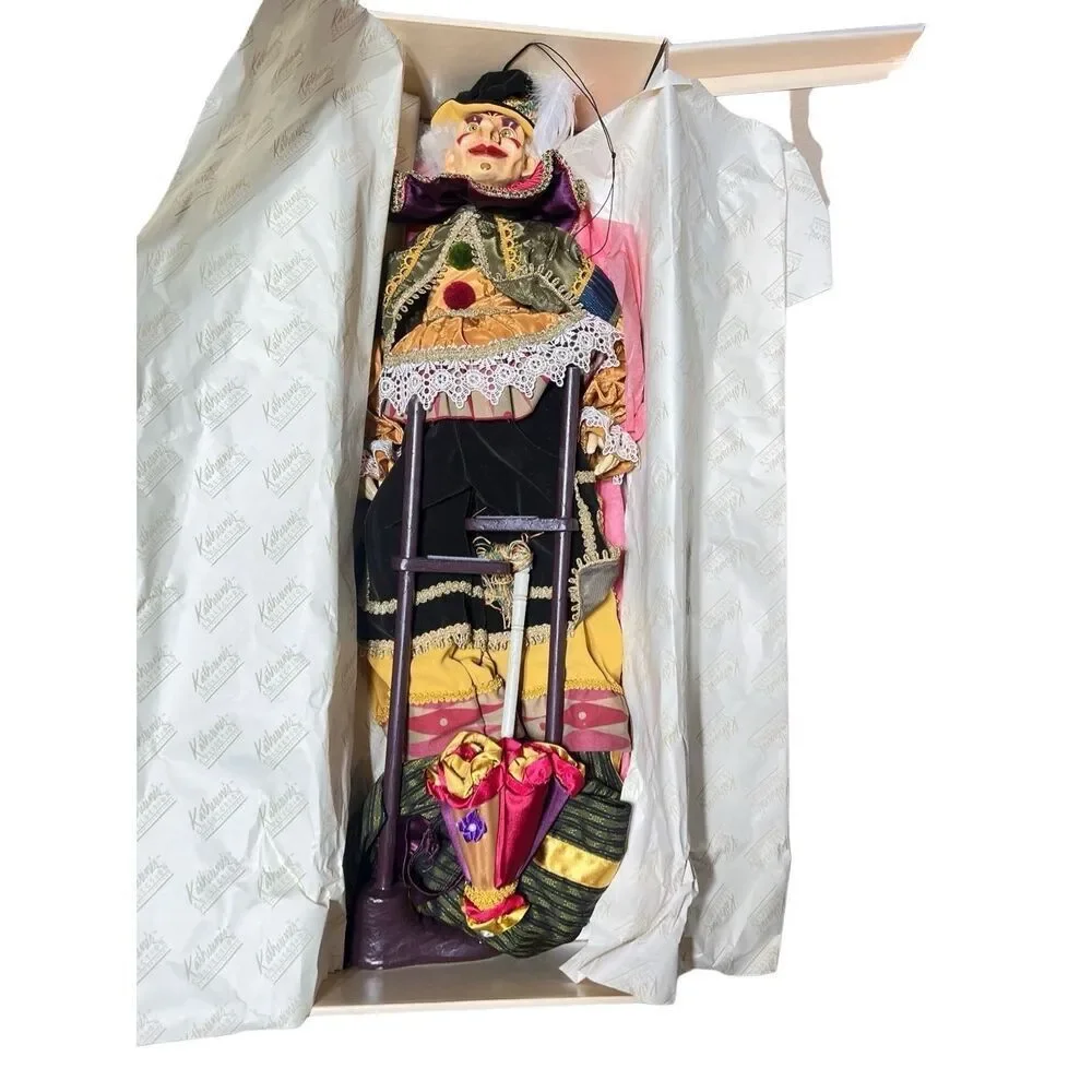 Retired Katherine’s Collection “Stiltz” 47” Jester Clown Figure w/ COA & Origina